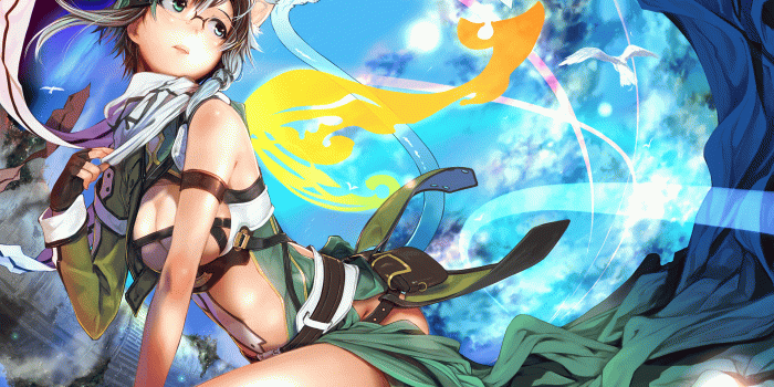 1920x1200 Download 1920x1200 Sword Art Online, Shinon, Glasses, Scarf, Animal