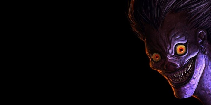 1366x768 HD Background Ryuk Death Note Purple Face God Of Death Manga