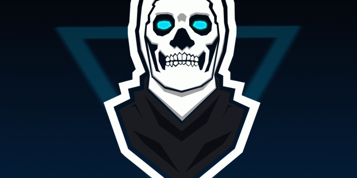 1000x1000 fortnite skull trooper mascot logo wallpaper background | fortnite