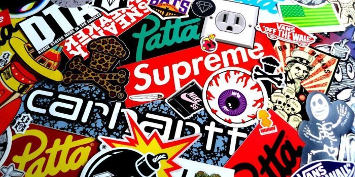 1024x768 Supreme Logo Wallpapers Group - Supreme Sticker Bomb (#445341) - HD