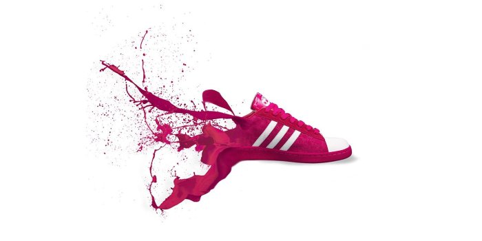 1366x768 wallpaper for desktop, laptop | am06-adidas-red-shoes-sneakers-logo