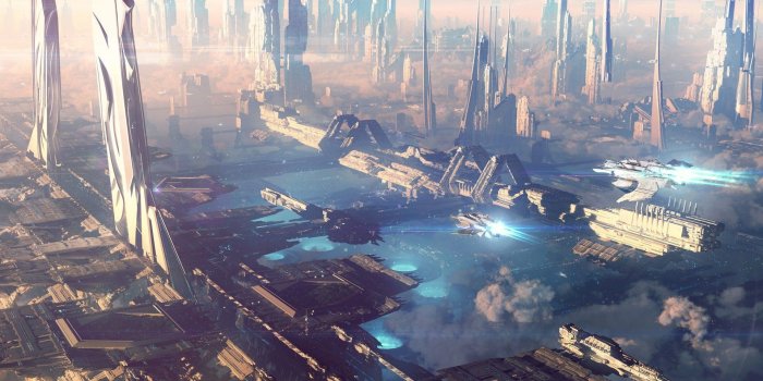 1920x1080 Futuristic floating city wallpaper - Fantasy wallpapers - #26538