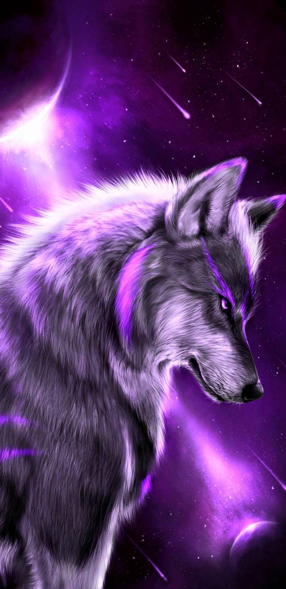 934x1920 fire wolf wallpaper