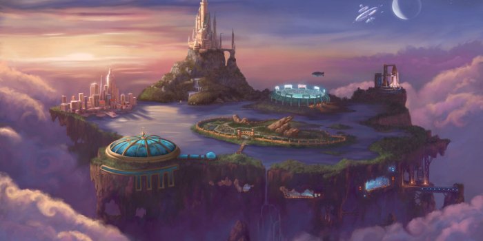 1920x1080 Floating island | enviroment | Fantasy city, Fantasy island, Fantasy