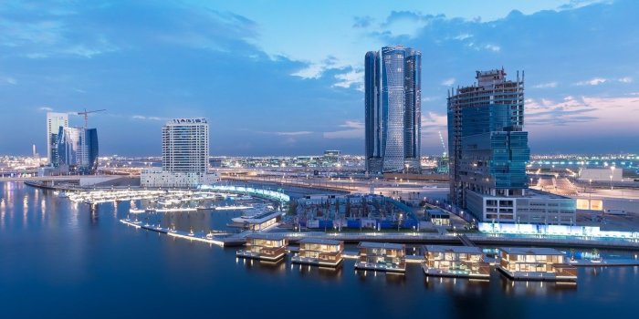 1332x850 Wallpaper the city, the evening, pier, Dubai, Dubai, promenade, UAE