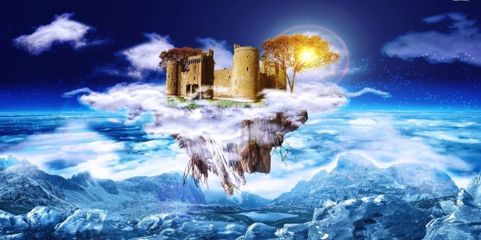 1920x1080 Castle On Floating Island Wallpapers Fantasy Wallpapers Desktop