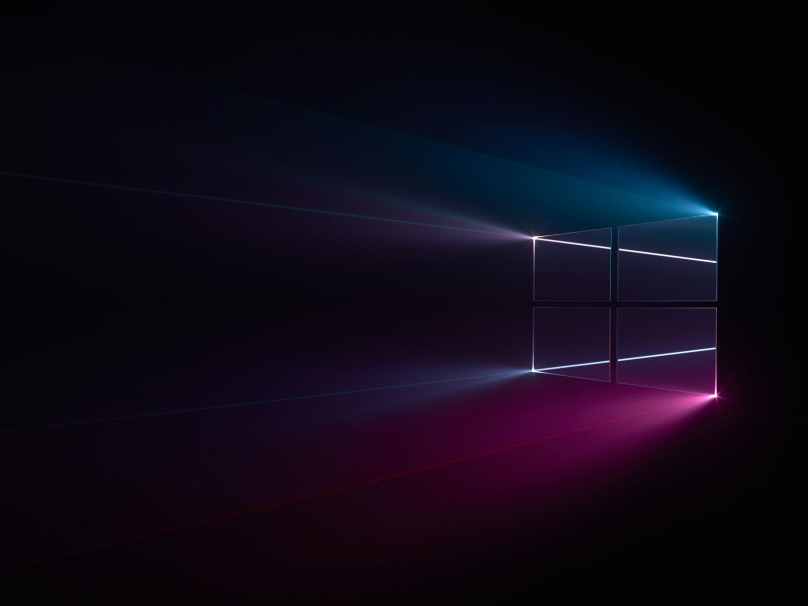 2560x1920 Wallpaper Windows 10, Windows logo, Blue, Pink, Dark, HD, Technology