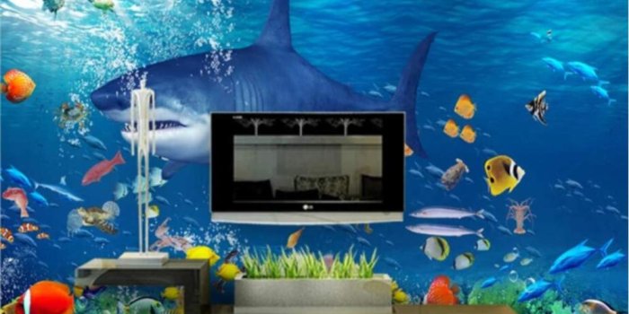 1000x998 Amazon.com: Dalxsh Custom Wallpaper Underwater Aesthetic 3D Tv