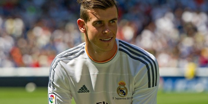 1920x1200 Men's white and black Adidas soccer jersey, Gareth Bale, Real Madrid