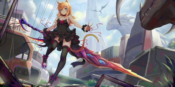 7500x4074 Anime Women Sword 8k, HD Anime, 4k Wallpapers, Images, Backgrounds