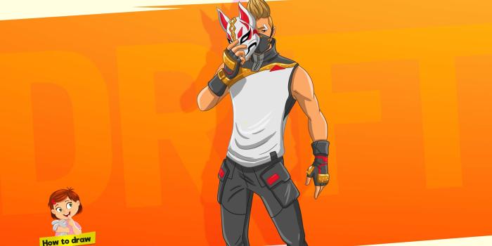1920x1080 How to draw Drift with Mask | Fortnite Season 5 tutorial - Draw it cute