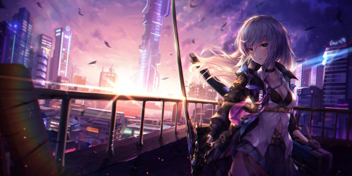 6631x3687 Anime Warrior Girl With Sword 5k, HD Anime, 4k Wallpapers, Images