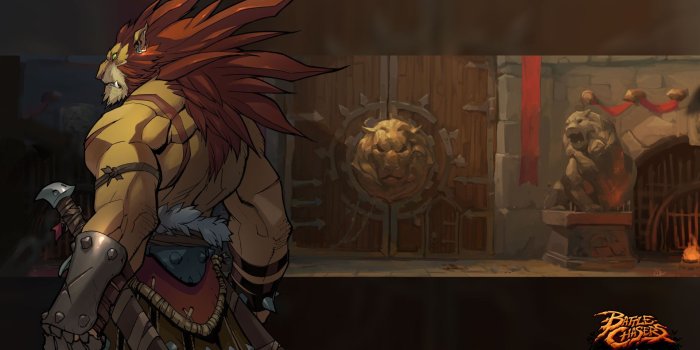 1920x1080 The arena master Lyko. Wallpaper from Battle Chasers: Nightwar