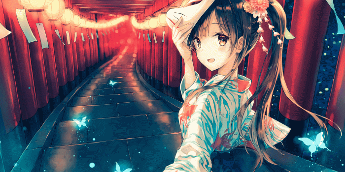 1920x1292 Wallpaper : anime girls, looking at viewer, mask, yukata, color