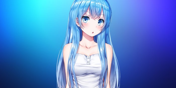 2880x1800 2880x1800 Anime Girl Aqua Blue 4k Macbook Pro Retina HD 4k