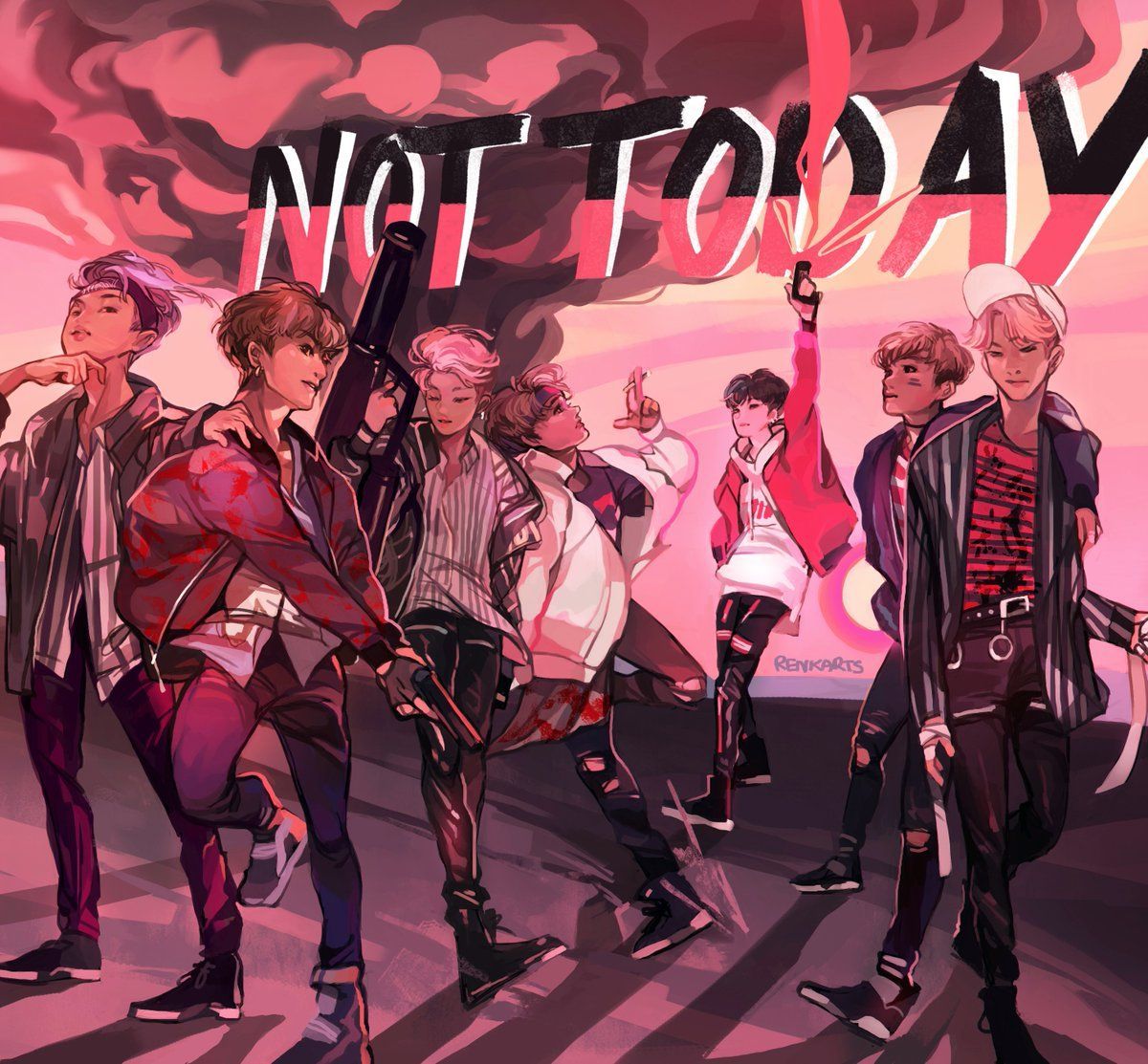 1200x1113 Free Wallpaper: Bts Anime Wallpaper Hd