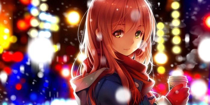 1920x1080 Wallpaper : anime girls, original characters, scarf, screenshot