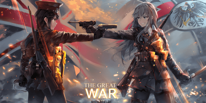 1600x952 Wallpaper : anime girls, Battlefield 1, uniform, gun, weapon