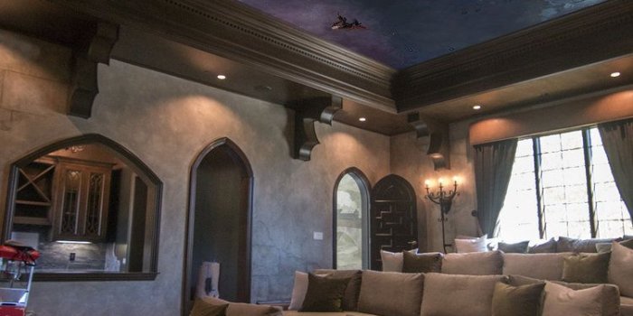 750x1125 Home Theater, Harry Potter Ceiling | wallpaper artistry and luscious