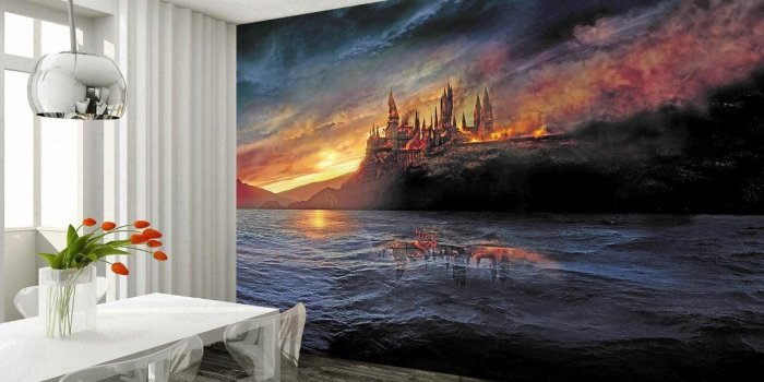 1206x905 Amazon.com: Dizzy Hogwarts Harry Potter Photo Wallpaper Woven Self