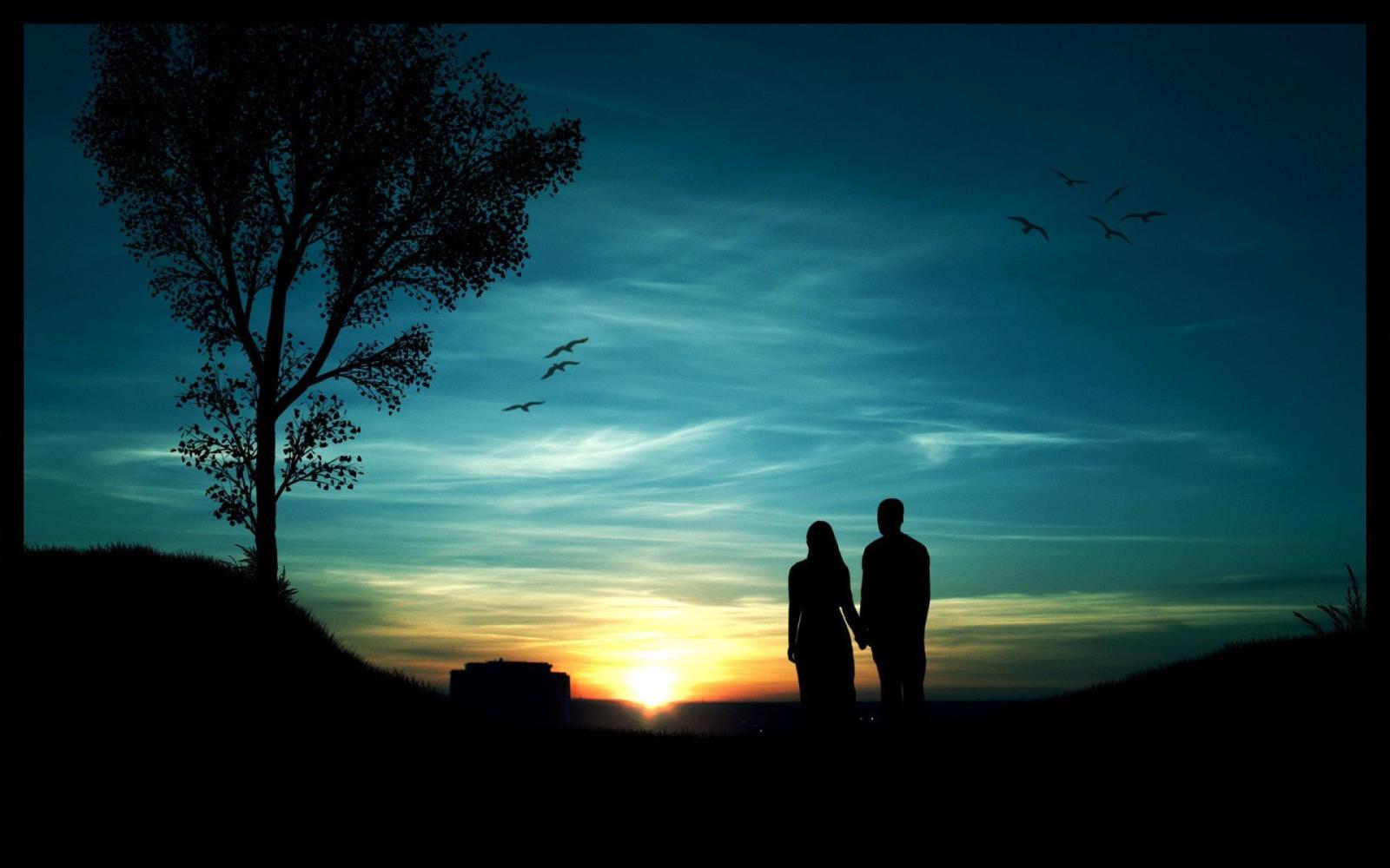 1920x1200 Romantic Couple At Dark Sunset Time Hd Wallpapers Rocks Cute Baby