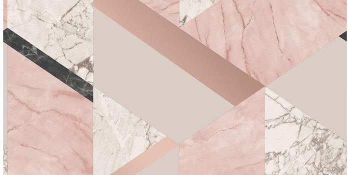 1000x1000 56.4 sq. ft. Elvira Pink Marble Geometric Wallpaper