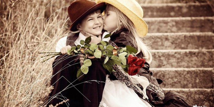 1280x720 Cute Baby Couple Wallpaper - Kids Kiss, Hd Wallpapers & backgrounds