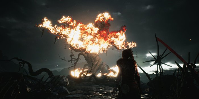 1920x1080 Black and white abstract painting, Hellblade, Hellblade: Senua's