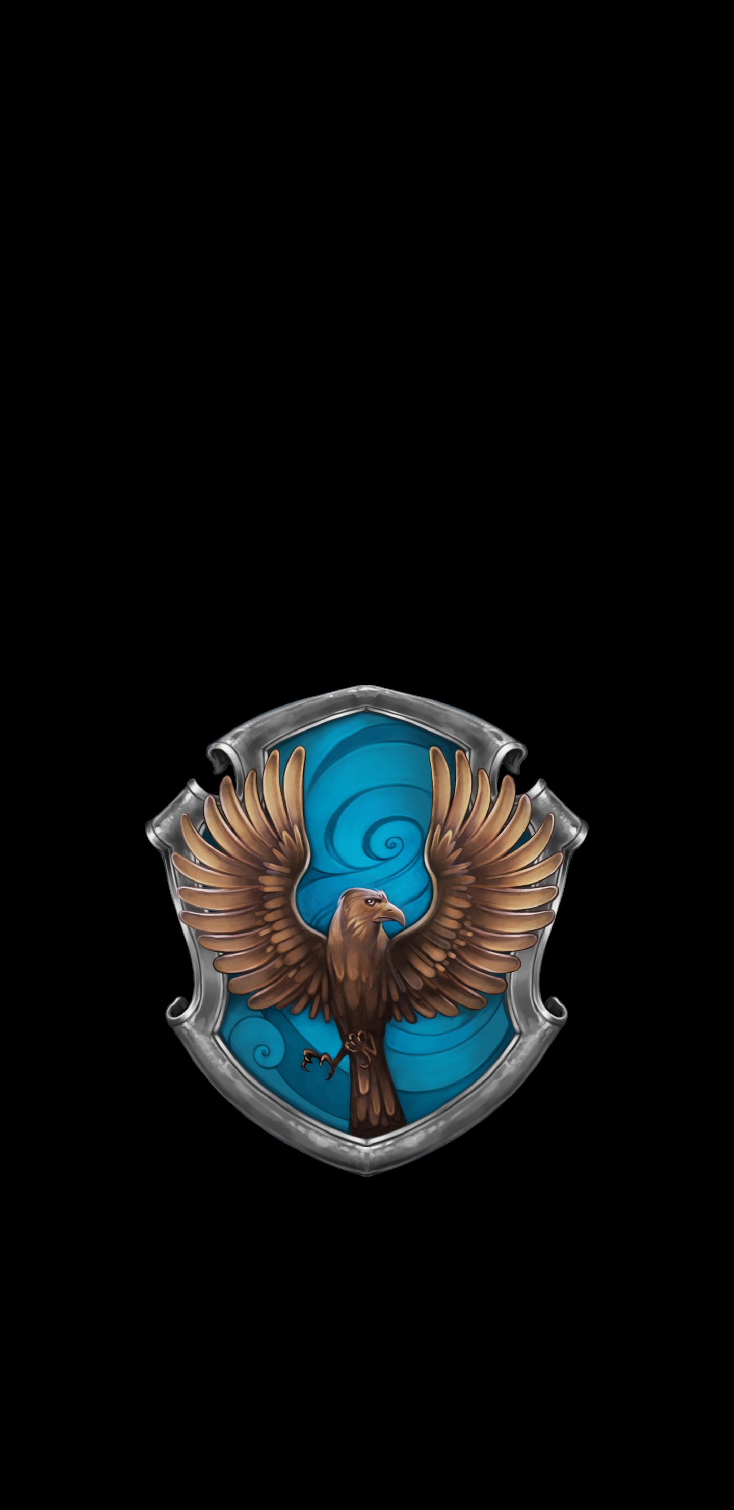 1440x2960 Ravenclaw & Slytherin house crest AMOLED wallpaper for mobile phones
