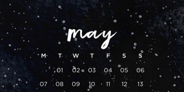 720x1348 May Calendar Wallpaper iPhone Tumblr Moon Lockscreen Emma's Studyblr