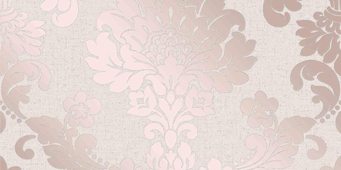 1500x1500 Quartz Damask Wallpaper Rose Gold Fine Decor FD42204