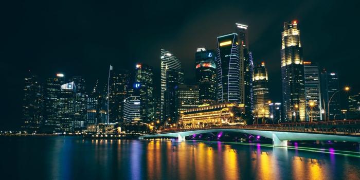 1366x768 Download wallpaper 1366x768 night city, architecture, city lights