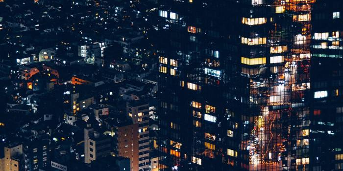 1366x768 wallpaper for desktop, laptop | nf85-city-night-lights-building-pattern