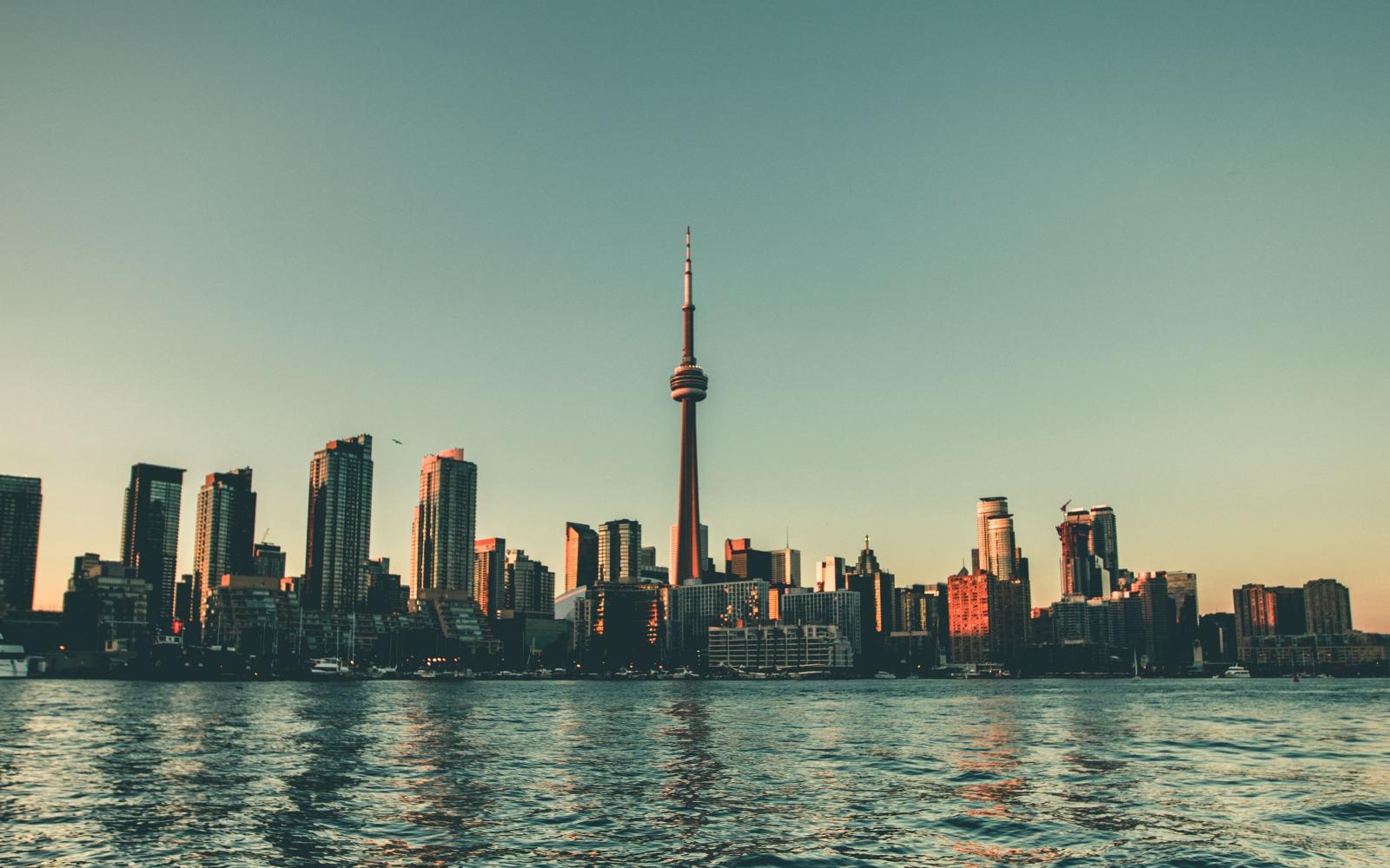 3840x2400 Download wallpaper 3840x2400 city, skyscrapers, coast, toronto 4k