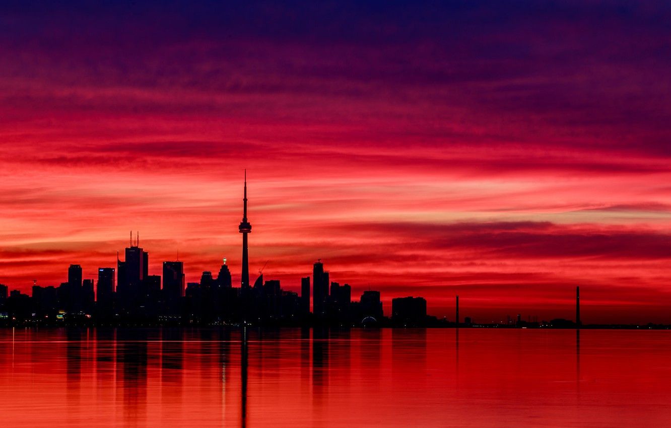 1332x850 Wallpaper reflection, the evening, Canada, Canada, evening, Toronto