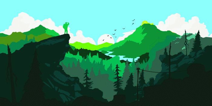 3840x1080 A dual monitor firewatch wallpaper I recoloured because i couldn't