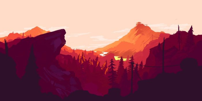 1456x819 I made some dual and single monitor Firewatch wallpapers for