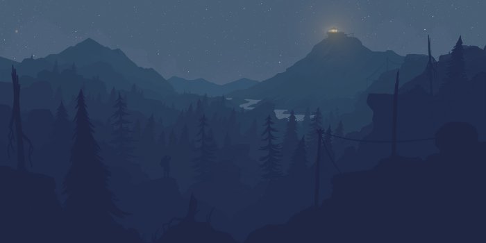2560x1600 I made a night version of the launch wallpaper [2560x1600] : Firewatch