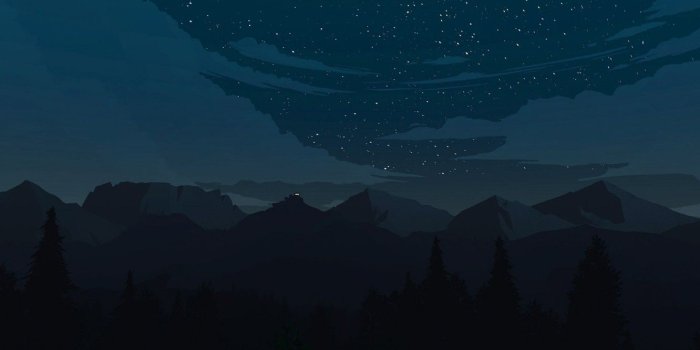 1332x850 Wallpaper Mountains, Night, Stars, The game, Forest, View, Landscape
