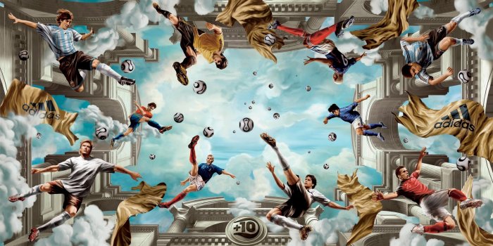 3600x2065 sports soccer adidas kaka lionel messi digital art zidane 3600x2065