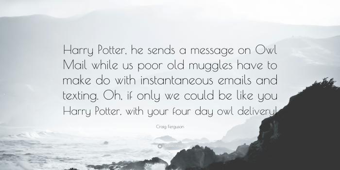 3840x2160 Craig Ferguson Quote: “Harry Potter, he sends a message on Owl Mail