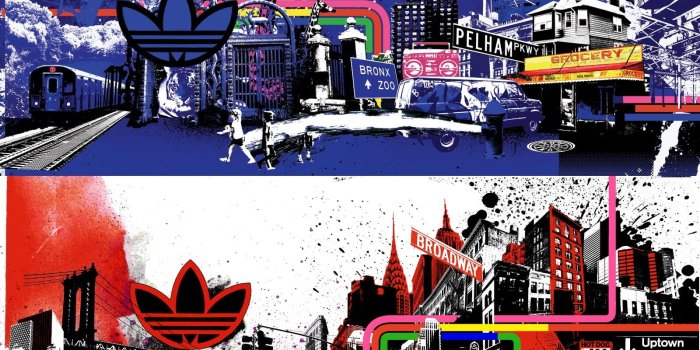 1600x1200 Blue and red Adidas logo photo collage HD wallpaper | Wallpaper Flare