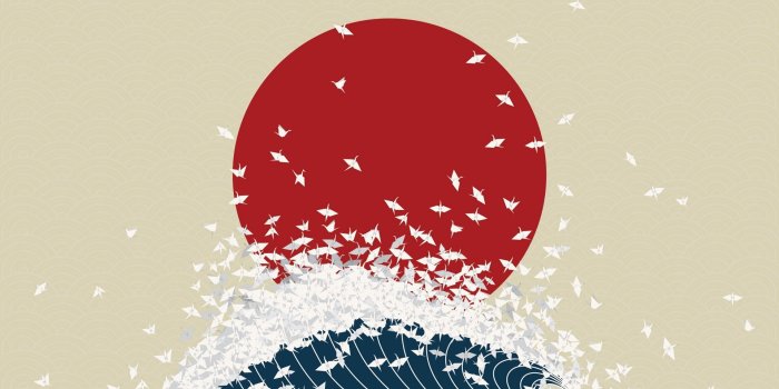 1920x1080 Download wallpaper 1920x1080 minimalism, origami, japan, rising sun