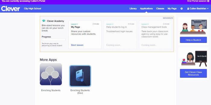 1440x900 Login With Clever SSO Portal – Enriching Students Support Desk