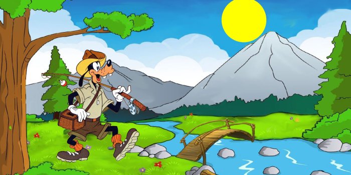 3840x2160 Fish Hunting Goofy Cartoon Disney Desktop Desktop Wallpaper For Pc