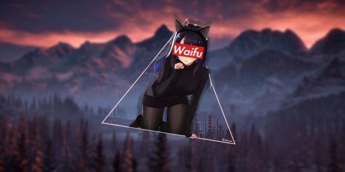 1920x1080 Wallpaper : anime girls, neko ears, pantyhose, supreme, cat girl