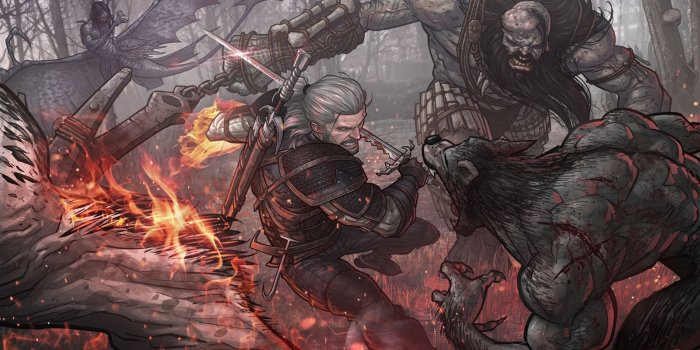 1920x1080 Download wallpaper 1920x1080 the witcher 3, geralt, patrick brown