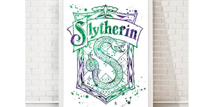 1024x768 Slytherin Watercolor Art Print Harry Potter watercolor Hogwarts