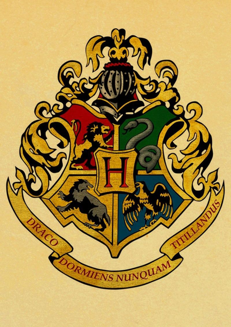 800x1131 Harry Potter Wall Stickers Gryffindor/Ravenclaw/Hufflepuff/slytherin retro  poster 4 magic College Wallpaper room wall Decoration