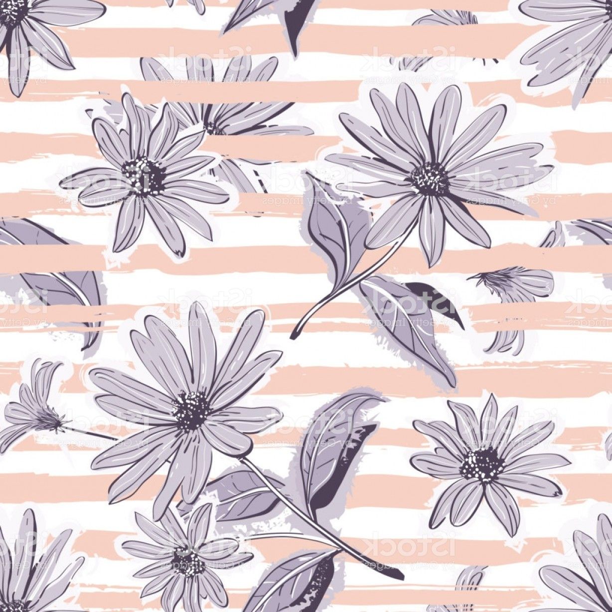 1228x1228 Flower Pattern Seamless Elegant Pastel Striped Background Vintage